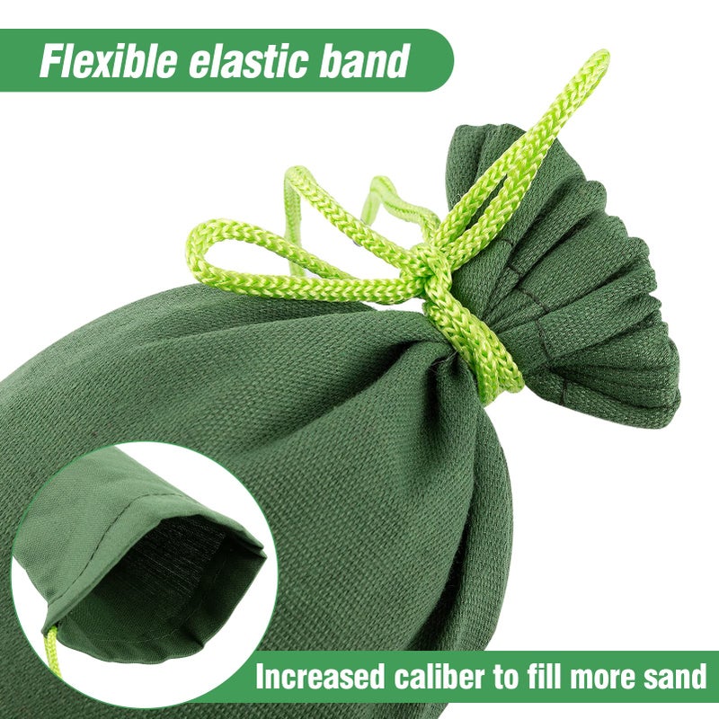 Biubee 4 Pcs 6' ? 6"" Long Sand Bags for Flooding - Thickened Canvas Flood Protection Sandbag Tube with Elastic Band  Reusable Flood Rain Wind Barrier Sand Bag Tube for Door Window Flood Control - Image 2